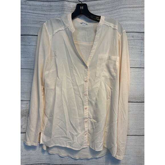 Splendid Sheer Button-Down Long Sleeve Shirt Size S - Picture 1 of 4